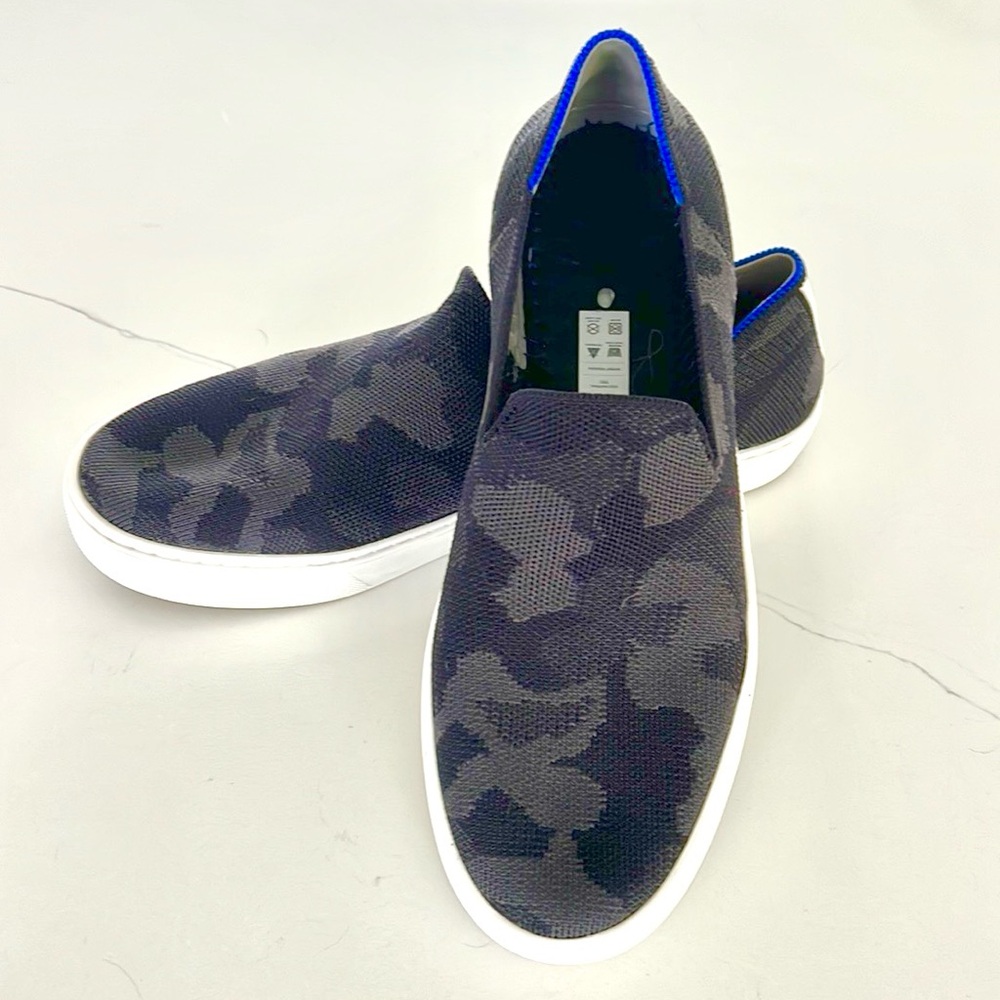Rothy's Black and Gray Camo Slip-On Sneakers 8.5